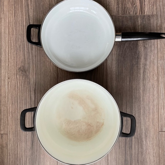 Vintage Red and Orange Cook Pot and Pan w/lid - Picture 5 of 7